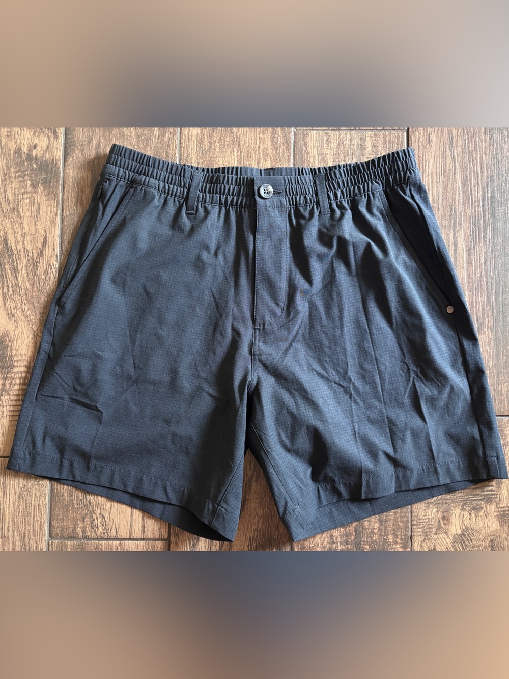 Vuori Aim Elastic Men's Navy Houndstooth Athletic Shorts